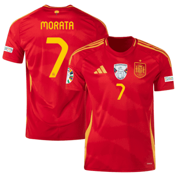 Alvaro Morata 7 Spain National Team 2024 Home Men Jersey - Scarlet